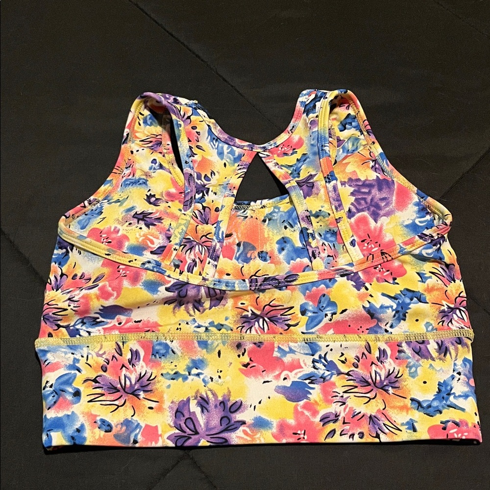 EUC matching Floral Sports Bra and Leggings Set - Picture 3 of 8